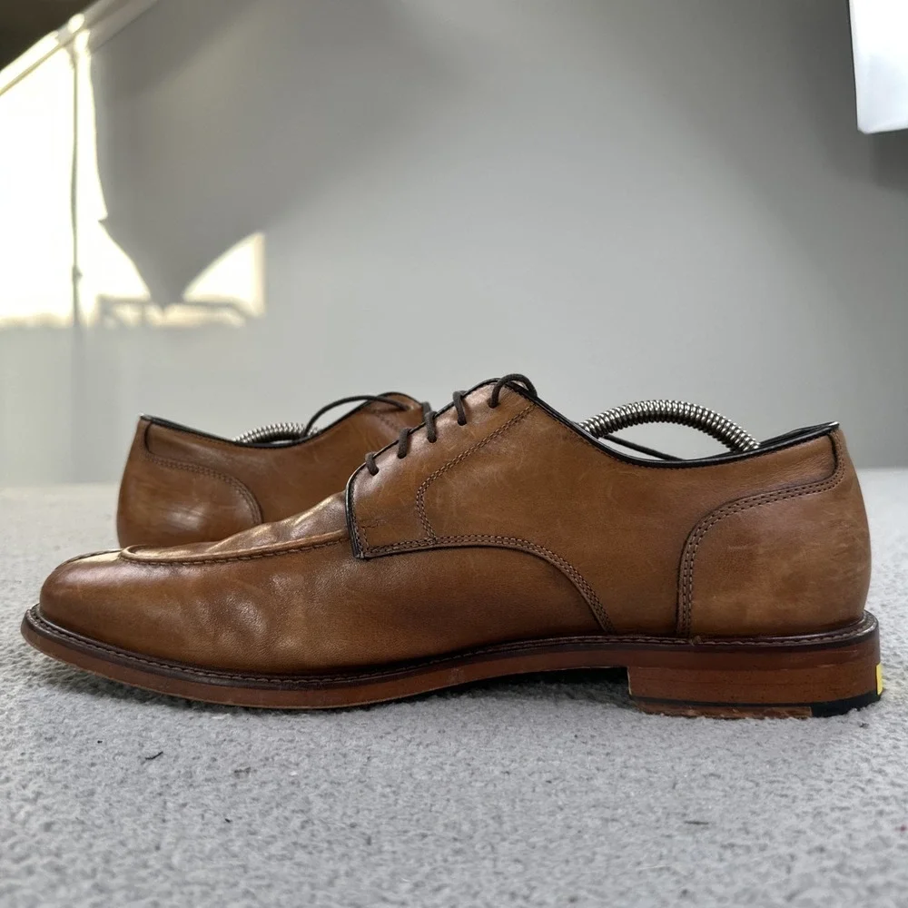 Joseph Abboud Stevenson Split Toe Dress Shoes Men 11 Brown Italian Leather
